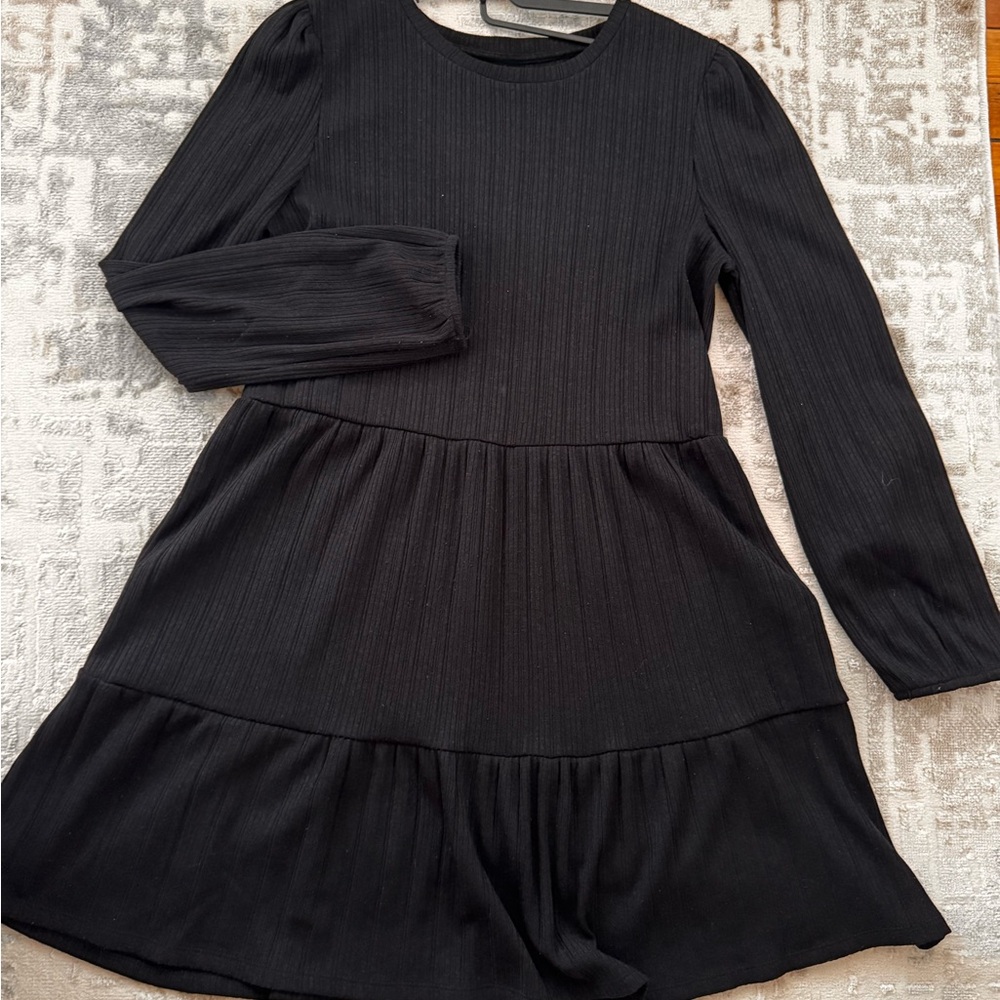 OVS Black Long Sleeve Tiered Dress – Size XL